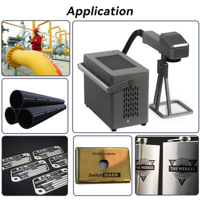 Handheld Fiber Laser Marking Machine , Portable Laser Marking Machine For Metal